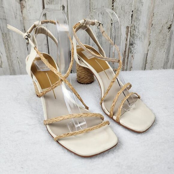 Dolce Vita Nico Natural Heeled Sandals Size 10 - Picture 2 of 9